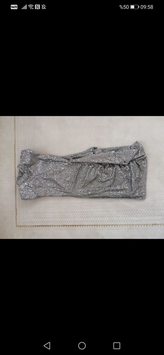 Gri Drapeli ful payet Abiye Elbise - Görsel 2