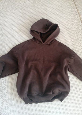 Kadın Kahverengi Kapüşonlu Sweatshirt - Görsel 2