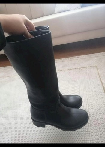 Siyah Deri Kadın Dizüstü Bot - Görsel 3