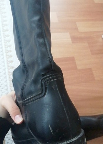 Siyah Deri Kadın Dizüstü Bot - Görsel 4