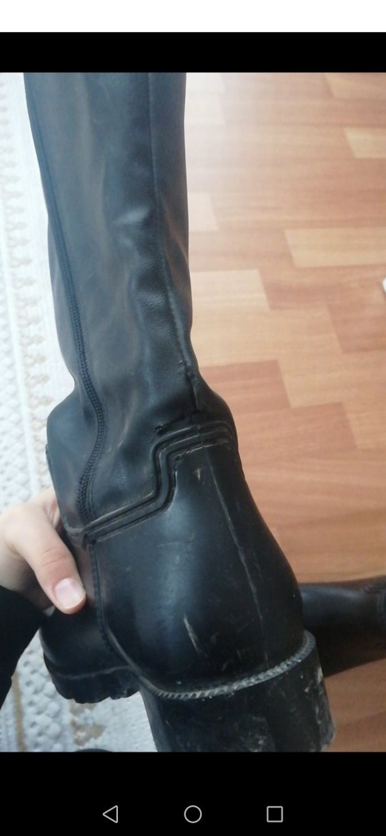 Siyah Deri Kadın Dizüstü Bot - Görsel 4