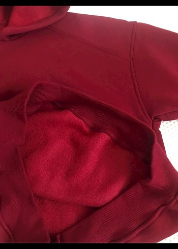 Bordo Kapüşonlu Salaş Sweatshirt - Görsel 3