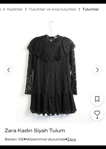 Zara Siyah Dantel Mini Elbise - Görsel 2