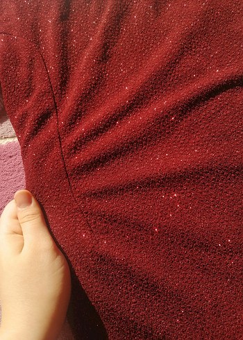 Bordo simli Kadın Elbise - Görsel 2