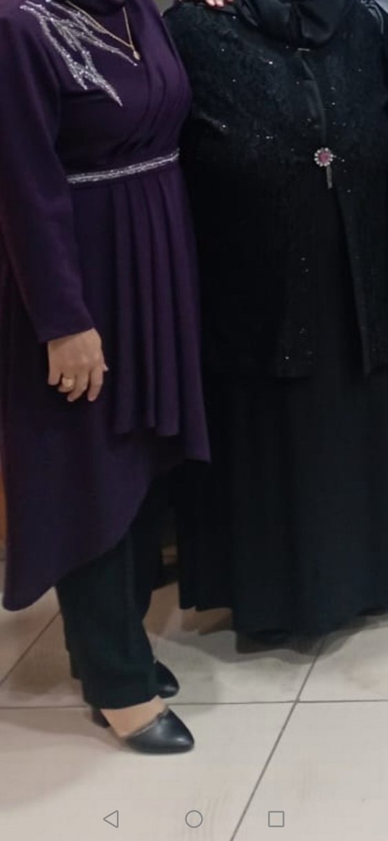 Mor Uzun Kollu Drapeli Abiye Elbise - Görsel 4