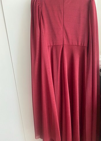 Diğer Bordo İşlemeli Uzun Kollu Henna Elbise