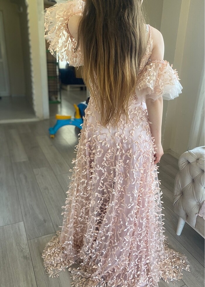 Pudra nişan elbisesi - Görsel 3