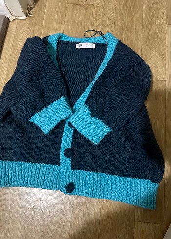 Mavi Triko Kadın Hırka - Görsel 3