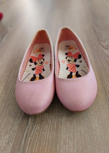 Kız Çocuk Pembe Minnie Baskılı Babet