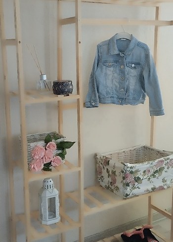 4 Yaş Beden Düğmeli Mavi kız çocukDenim Ceket