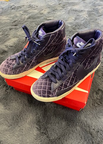 38 Beden NİKE Mor Süet Yüksek Top Sneaker
