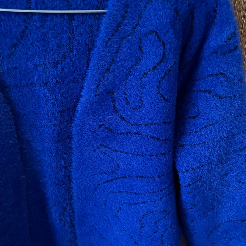 Kadın Mavi Triko Salaş Hırka - Görsel 2