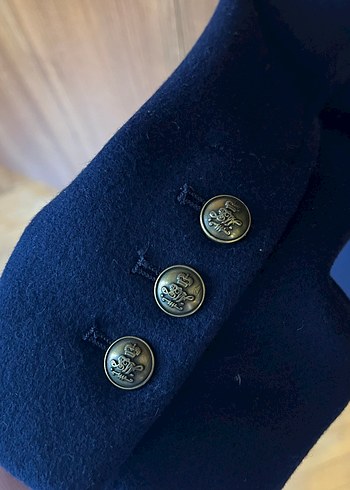 Zara Düğmeli Lacivert Kaban - Görsel 6