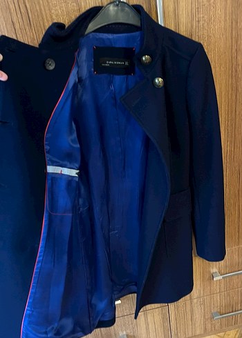 Zara Düğmeli Lacivert Kaban - Görsel 5