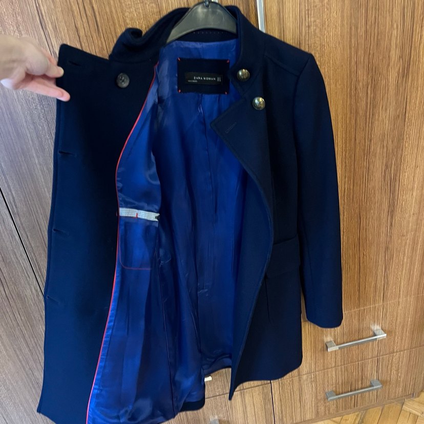 Zara Düğmeli Lacivert Kaban - Görsel 5