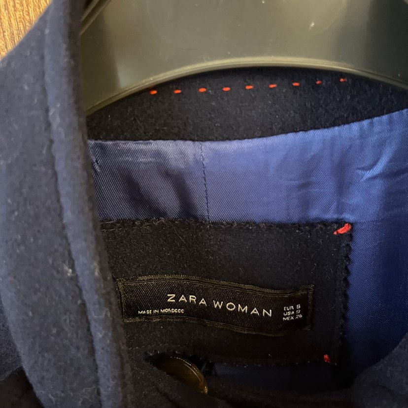 Zara Düğmeli Lacivert Kaban - Görsel 4