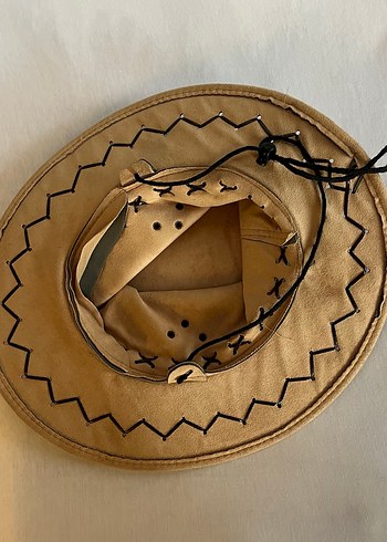 Bej Süet kovboy Kadın Şapka - Görsel 2