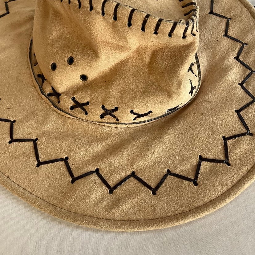 Bej Süet kovboy Kadın Şapka - Görsel 3