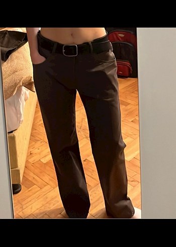 Gri Düşük Bel y2k Pantolon - Görsel 2