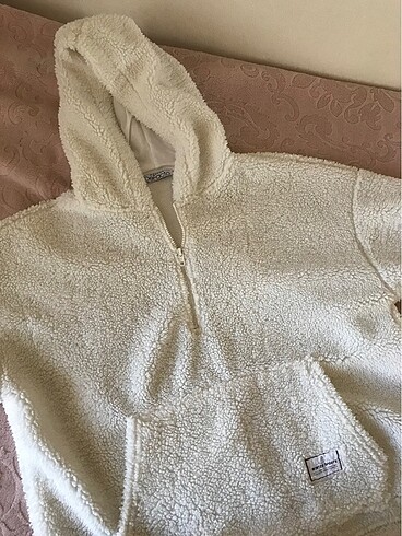 m Beden Defacto oversize fit kanguru cepli yarım fermuarlı peluş sweat