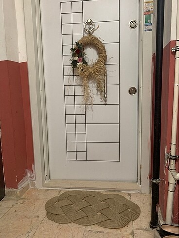 Beden camel Renk Kapı önü paspası örgü halat ip