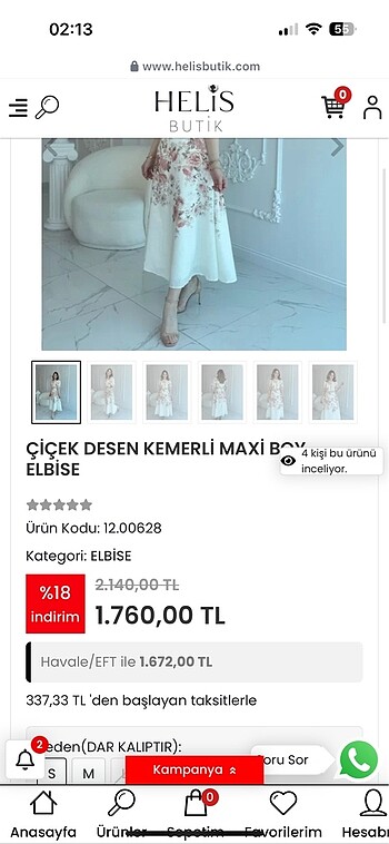 m Beden beyaz Renk Çiçekli elbise