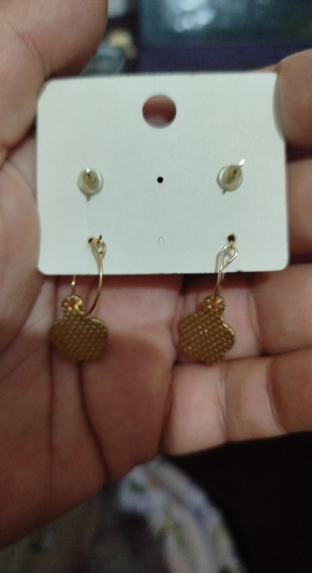 Kırmızı Mini Çiçekli Boncuklu Küpe - Görsel 2