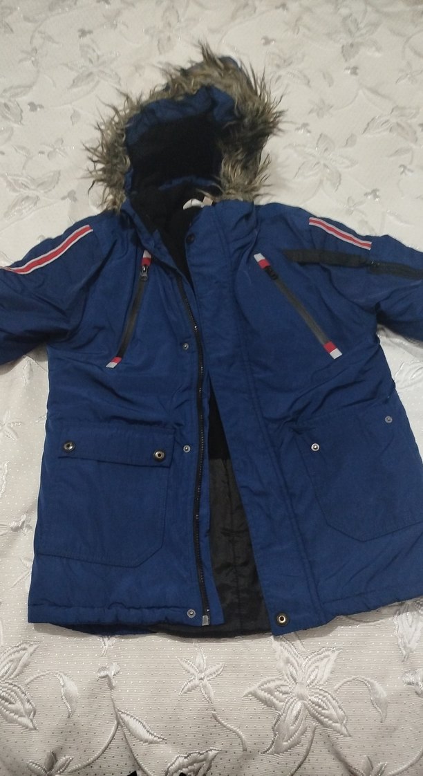 Kürklü Detaylı Mavi erkek mont - Görsel 2