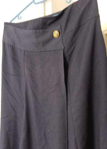 Lacivert Kadın Uzun Drapeli Etek - Görsel 2