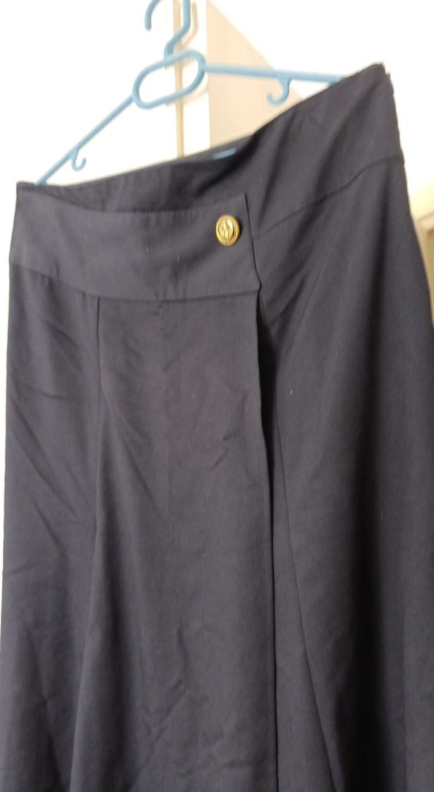 Lacivert Kadın Uzun Drapeli Etek - Görsel 2