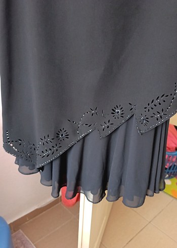 Siyah Uzun Drapeli Gotik Etek - Görsel 2