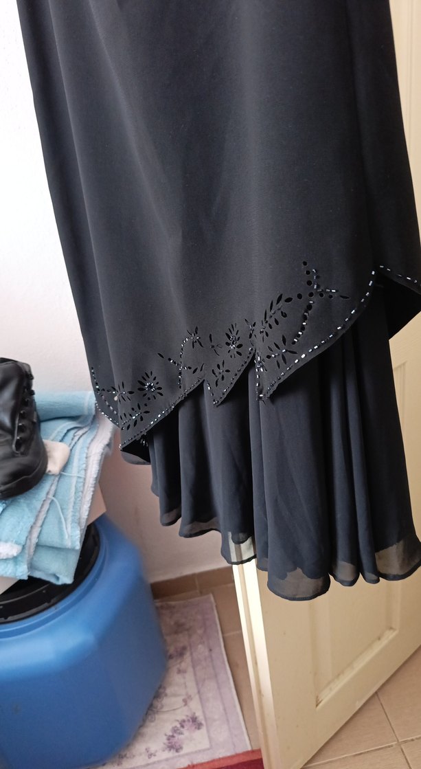 Siyah Uzun Drapeli Gotik Etek - Görsel 3