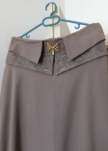 Gri Uzun Kadın Etek - Görsel 2