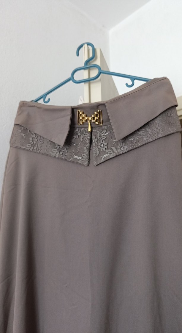 Gri Uzun Kadın Etek - Görsel 2