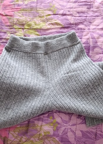 Kadın Gri Örgü Triko Pantolon - Görsel 3