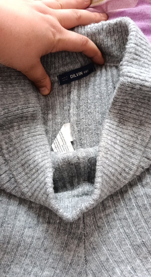 Kadın Gri Örgü Triko Pantolon - Görsel 4