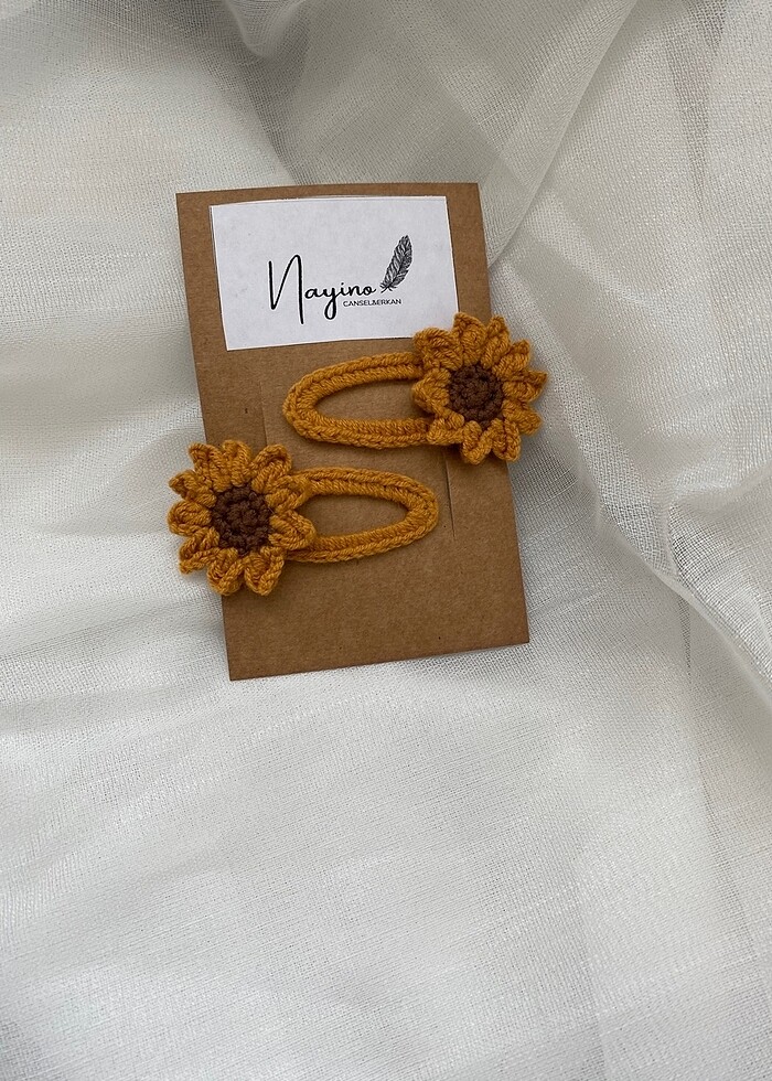 Ayçiçeği model örgü toka - Görsel 2