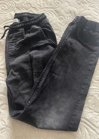 Erkek Siyah Bol Kesim Kot Pantolon