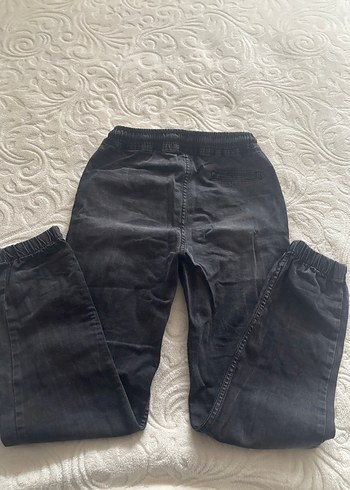 11-12 Yaş Beden Erkek Siyah Bol Kesim Kot Pantolon