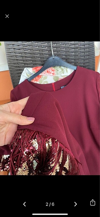 Bordo renk elbise
