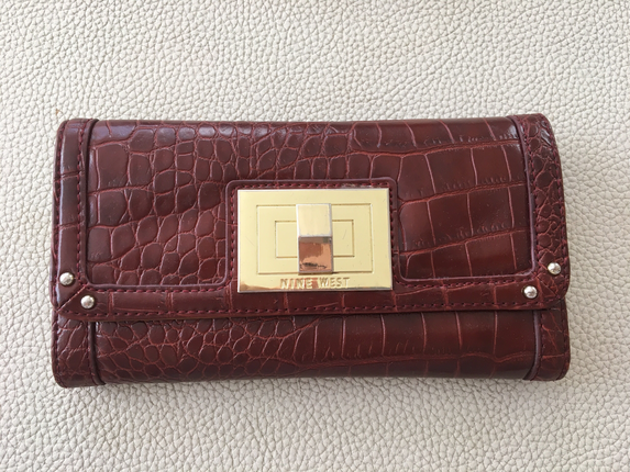 Nine West kızıl kahve cüzdan