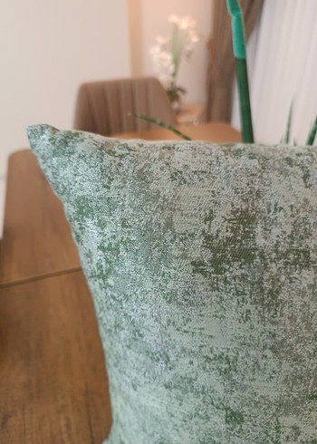 Modern Klasik Gri-Yeşil Düz Dekoratif kırlent kılifı - Görsel 2