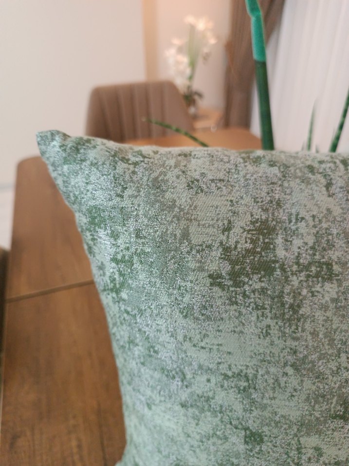 Modern Klasik Gri-Yeşil Düz Dekoratif kırlent kılifı - Görsel 2