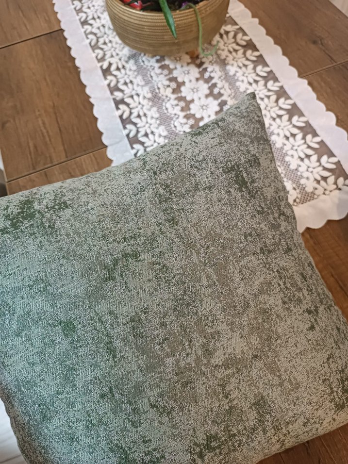 Modern Klasik Gri-Yeşil Düz Dekoratif kırlent kılifı - Görsel 4