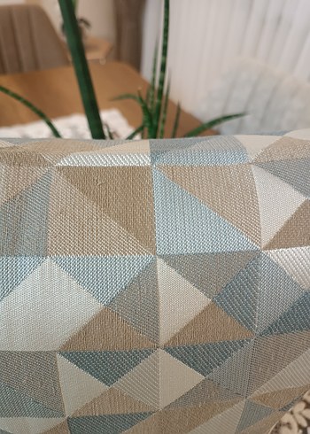 Gri Bej Geometrik Desenli Dekoratif kırlent kılıfı - Görsel 3