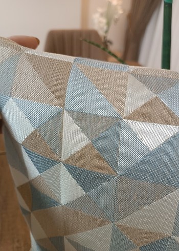 Gri Bej Geometrik Desenli Dekoratif kırlent kılıfı - Görsel 2