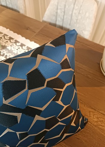 Koyu lacivert Yılan Desenli Modern Kırlent - Görsel 5