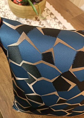 Koyu lacivert Yılan Desenli Modern Kırlent - Görsel 6