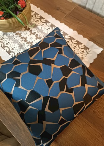 Koyu lacivert Yılan Desenli Modern Kırlent - Görsel 4