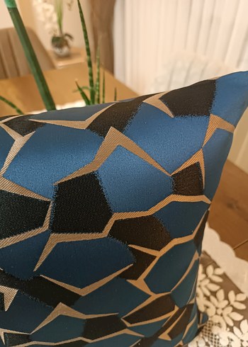 Koyu lacivert Yılan Desenli Modern Kırlent - Görsel 3